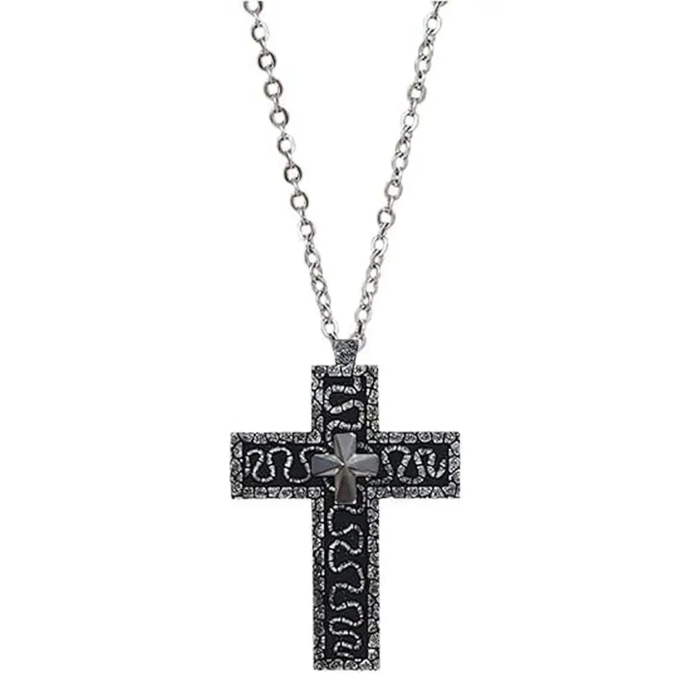 Vintage Cross Pendant Necklace Cross Necklace with Secret Compartment 3D Printed Charm Jewelry Necklace for Women Men